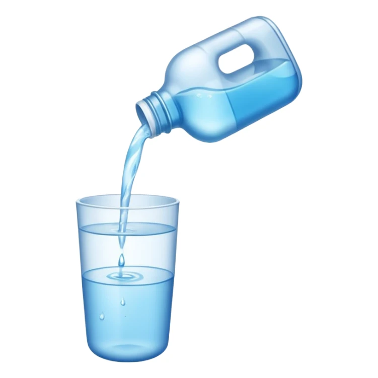 bottle of water being poured out into the air sticker