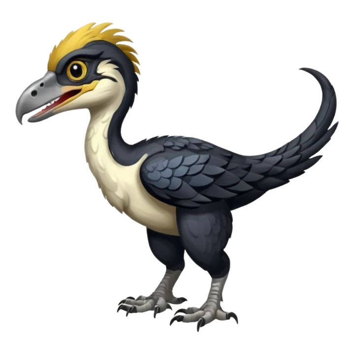 Utahraptor with a lot of feathers and white and black , no tail  sticker