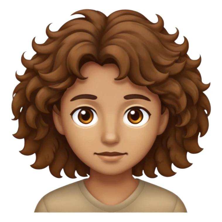 Brown eyes brown wavy/fuzzy hair and tan  sticker