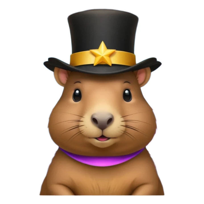 A Galaxy capybara with a tophat sticker