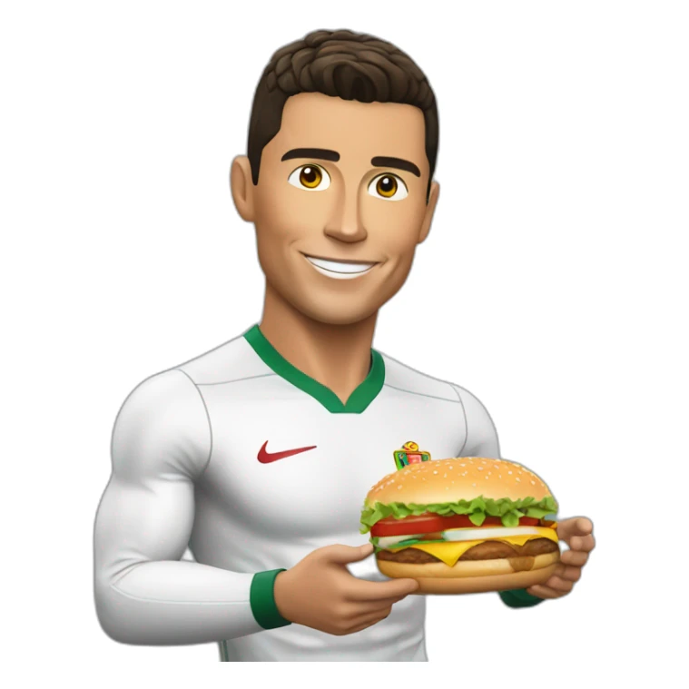 cristiano ronaldo holding a burger sticker