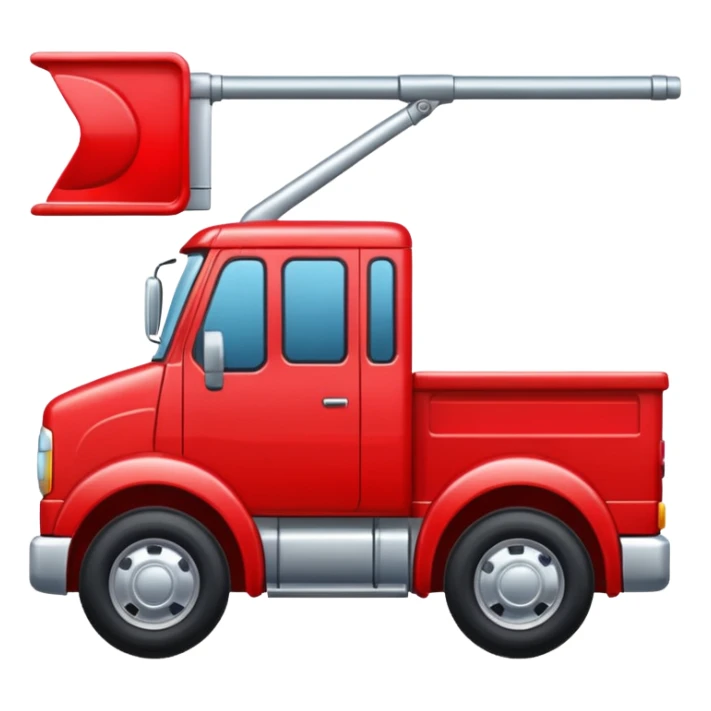 A new red truck with a "TIR" plate turned to the right, without another logo sticker