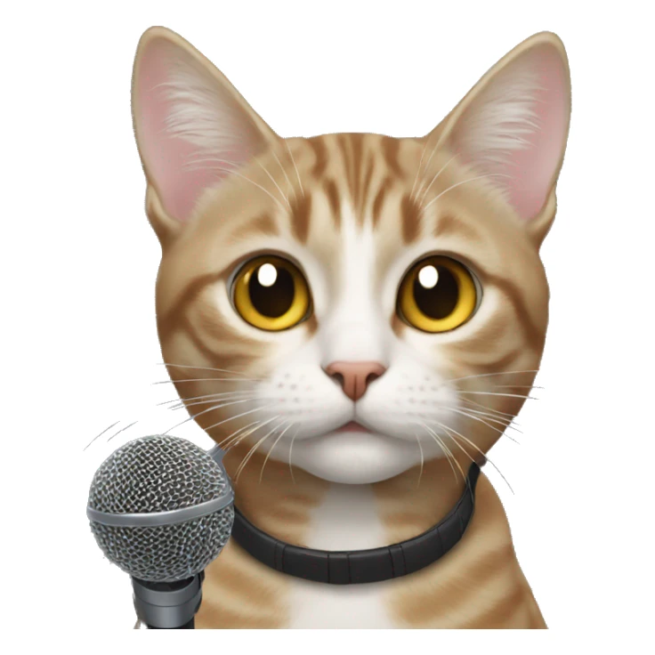 Cat with mic sticker