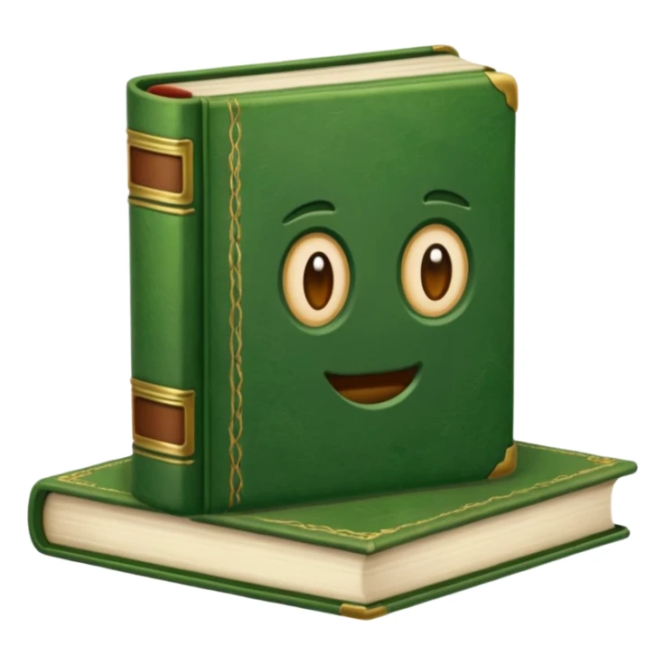 e livros em tons de verde musgo sticker