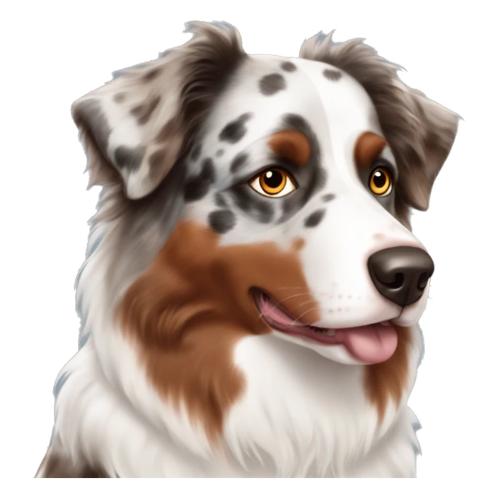 Red merle Australian shepherd with one blue eye and one brown eye sticker