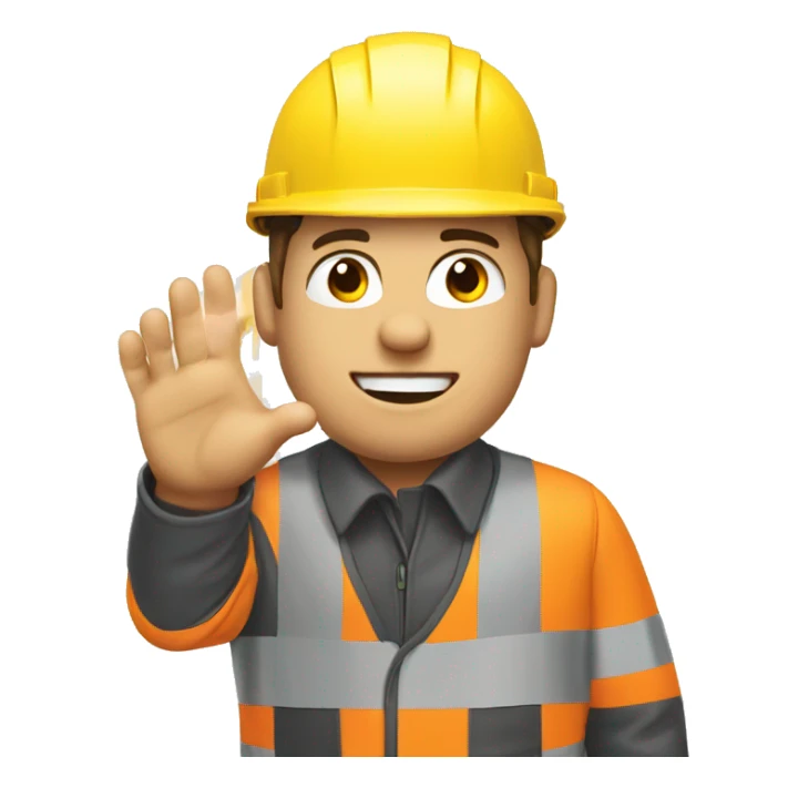 create construction safety officer showing hand with 5 fingers  sticker