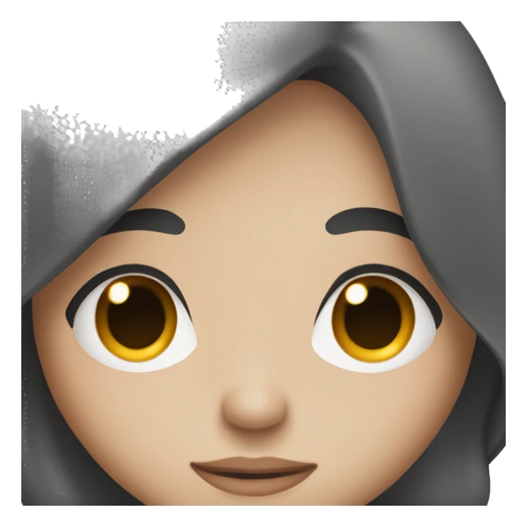 girl with long black hair and brown eyes sleeping sticker