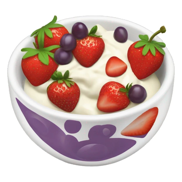 fruit yogurt bowl with strawberries and grapes sticker