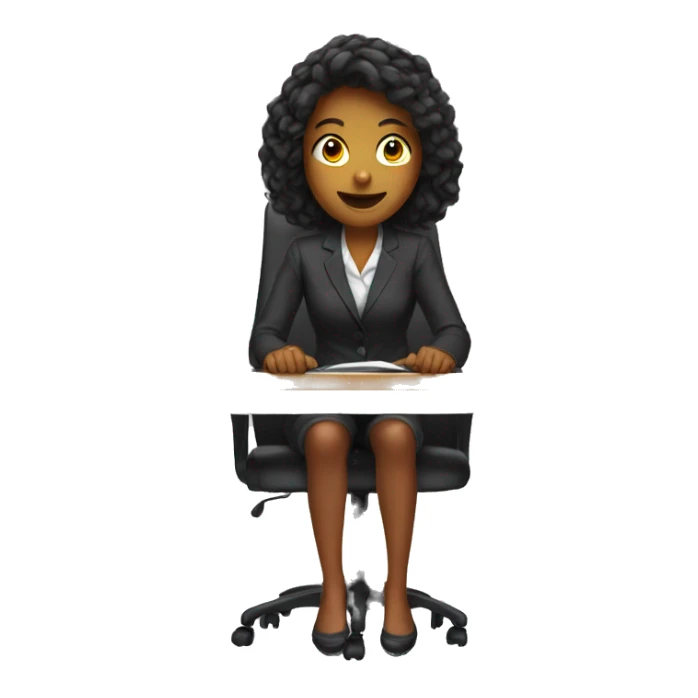 Woman under desk sticker