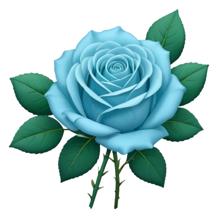 light blue rose bouquet with green leaves sticker