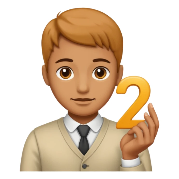 Head with 2 hands holding the numbers 6 and 7 sticker