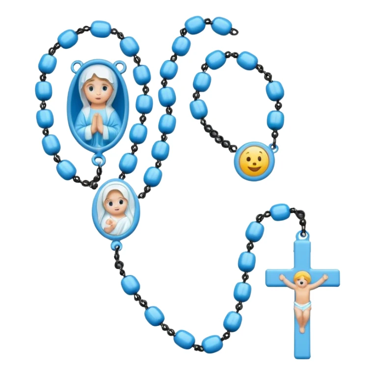 an all baby blue rosary emoji sticker