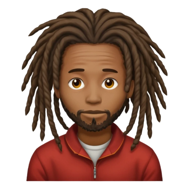 a black men with black long dreads that cover his face  sticker
