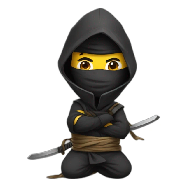 Personnage ninja peint sur un tableau sticker