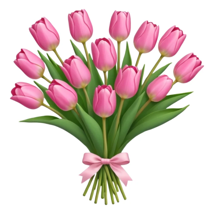 Cute baby pink tulip bouquet sticker