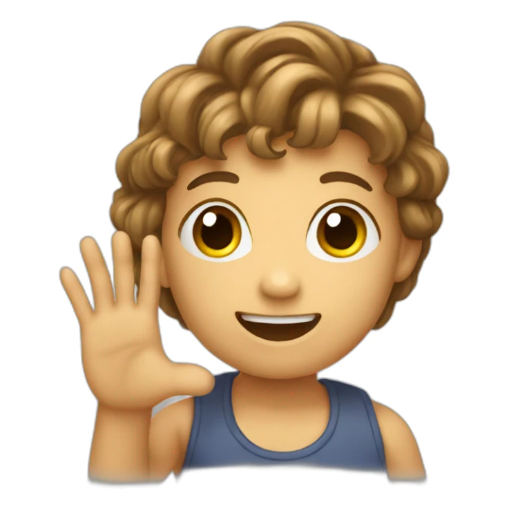 Hello how are you? A child raised his hand sticker