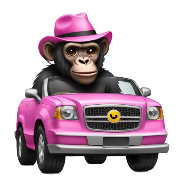 Pink gorilla in black convertible smoking sticker