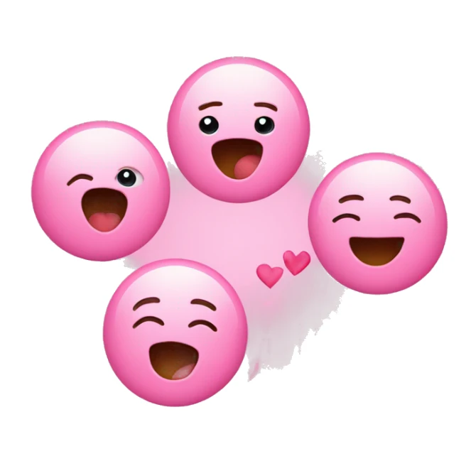 Emoji innamorato con 3 cuori rosa  sticker