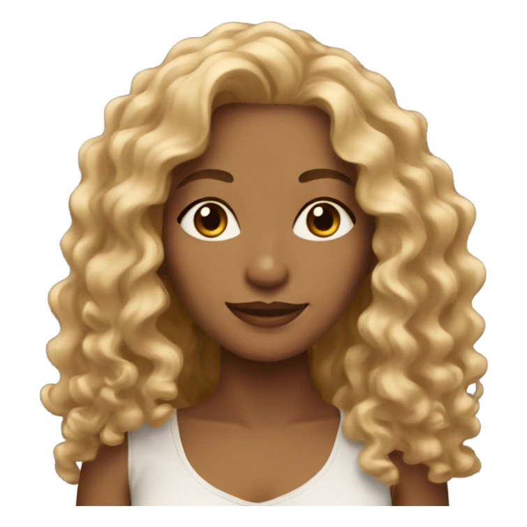 Gorgeous light brown woman with blonde long curly hair  sticker