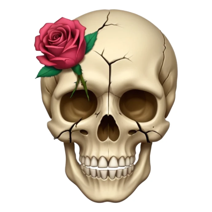 wilted rose emoji but with a skull as the rose sticker