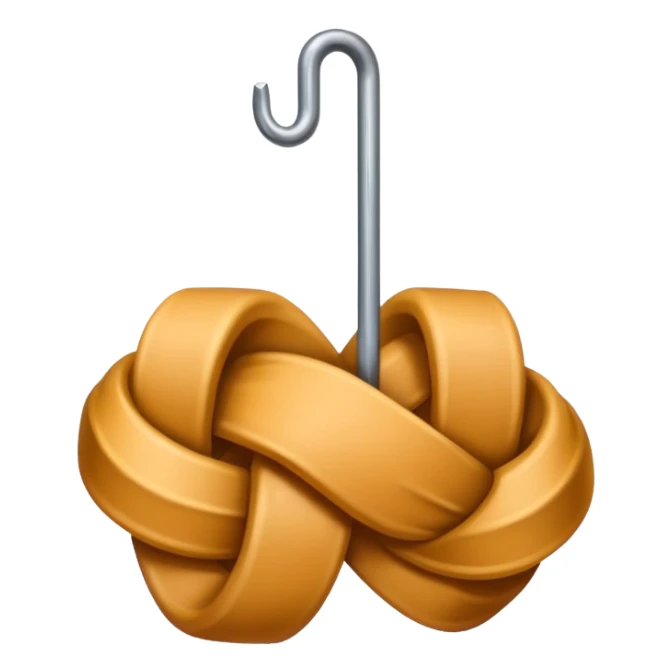 knot a rope to a metal hook sticker