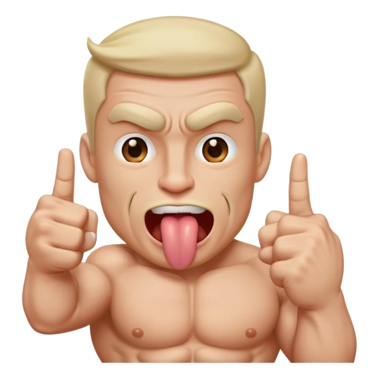 sigma with tongue sticking out with middle finger  sticker