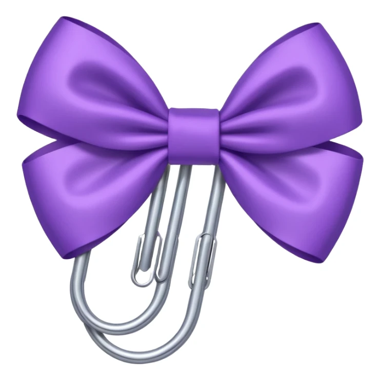one silver paper clip with a purple bow in the middle sticker