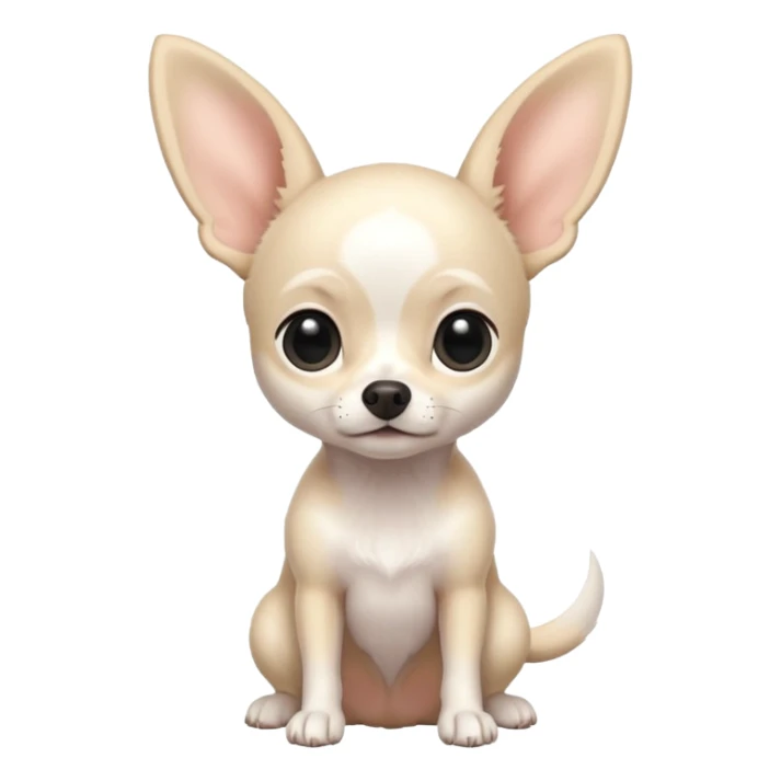 white Chihuahua with black dots. Big ears and big eyes. Full body sticker