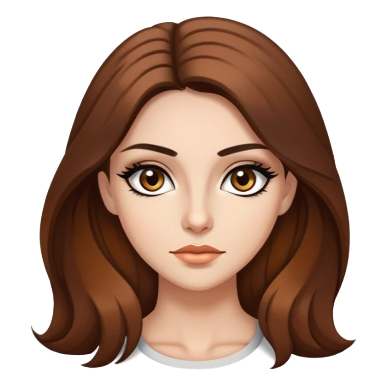 Long brown hair, hazel eyes, sharp black eyeliner Baddie sticker