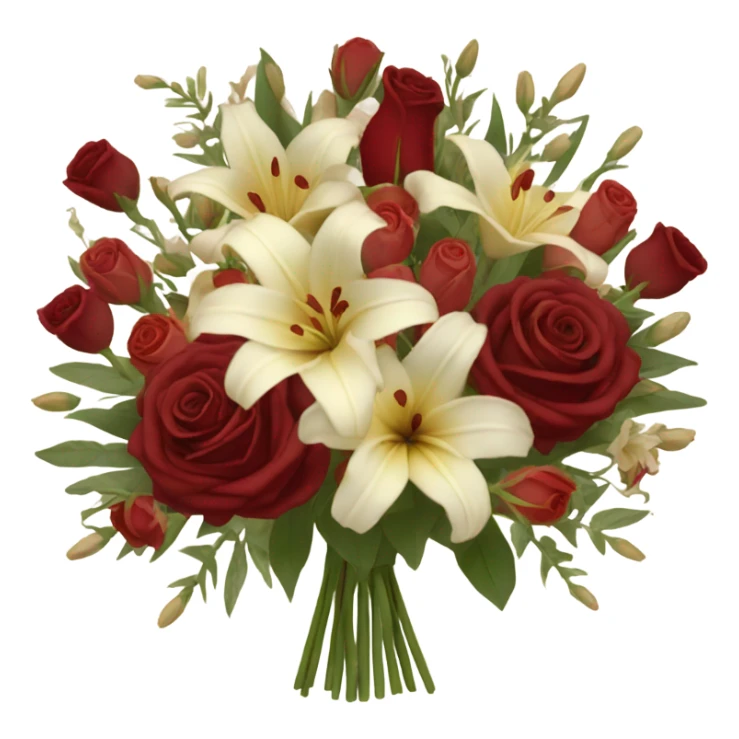 beige red bouquet of flowers sticker