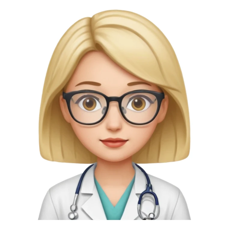 doctor girl with glasses sticker