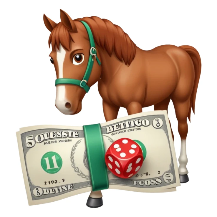 horse with betting coupon sticker