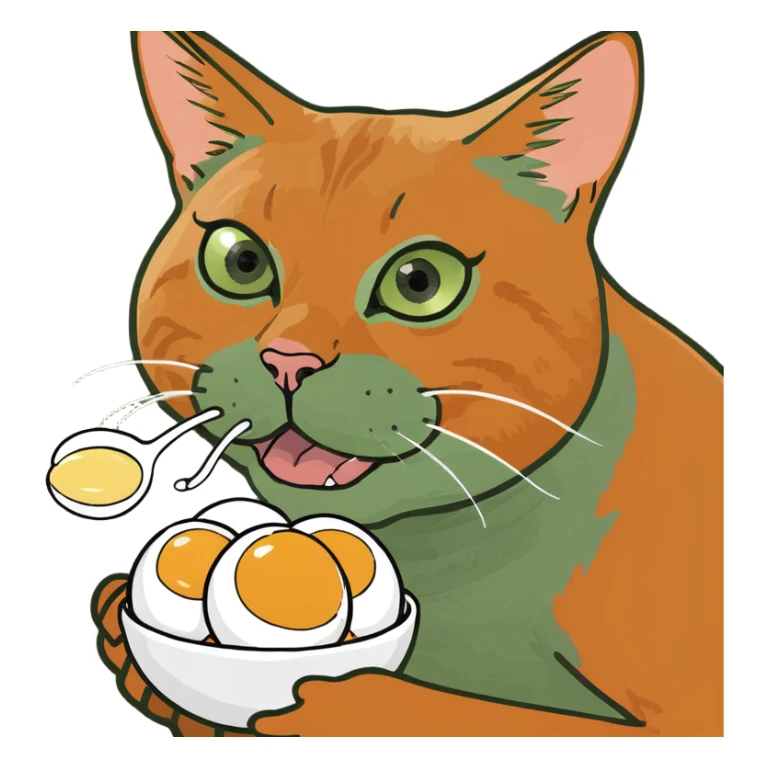 рыжий кот лижет яйца sticker