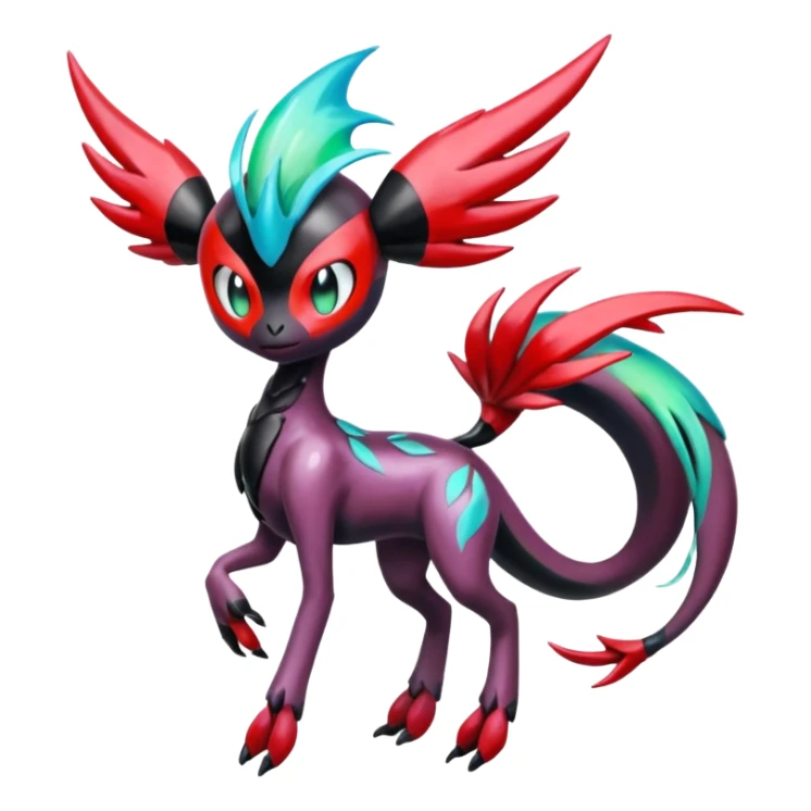 Colorful Shiny Edgy Cool Badass Painted Splashed Exotic Meloetta-Palkia-Venom-Yveltal-Darkrai-Fakémon-creature-hybrid sticker