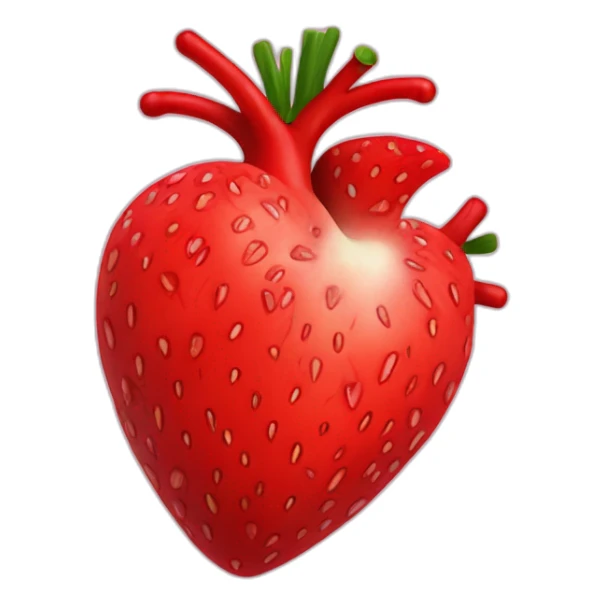 anatomical heart that looks like a strawberry sticker