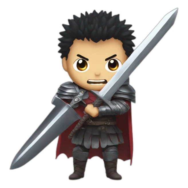 angry berserk guts carrying huge sword without guard sticker