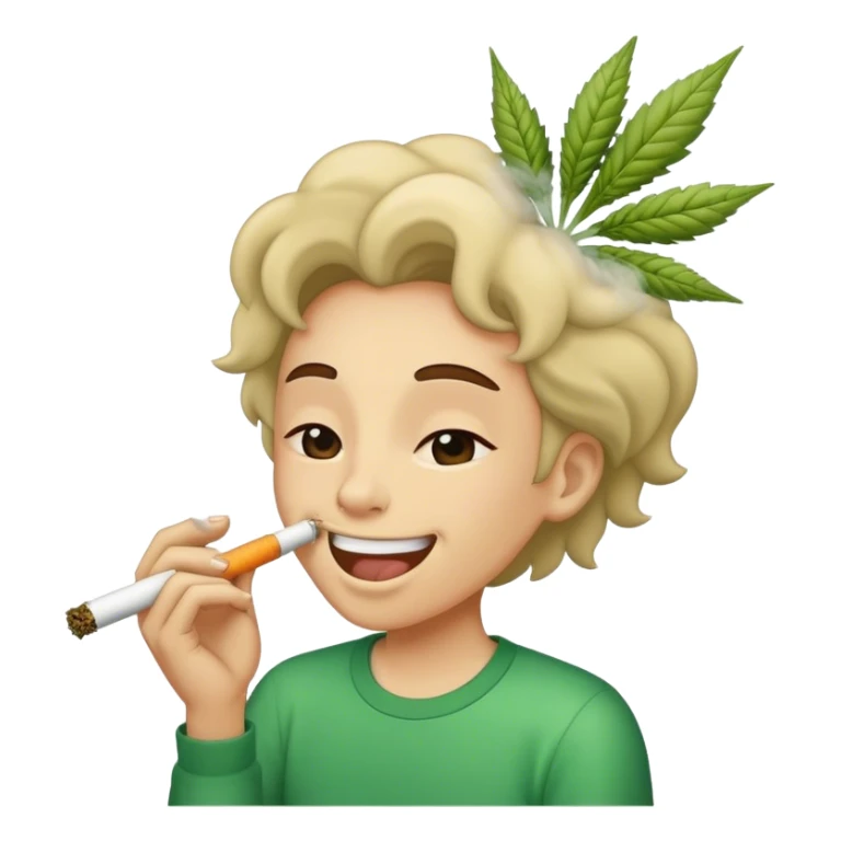 A weed joint blowing out smoke that’s laughing sticker