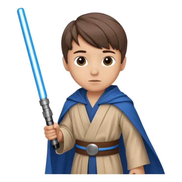 star wars youngling jedi little boy with blue lightsaber sticker