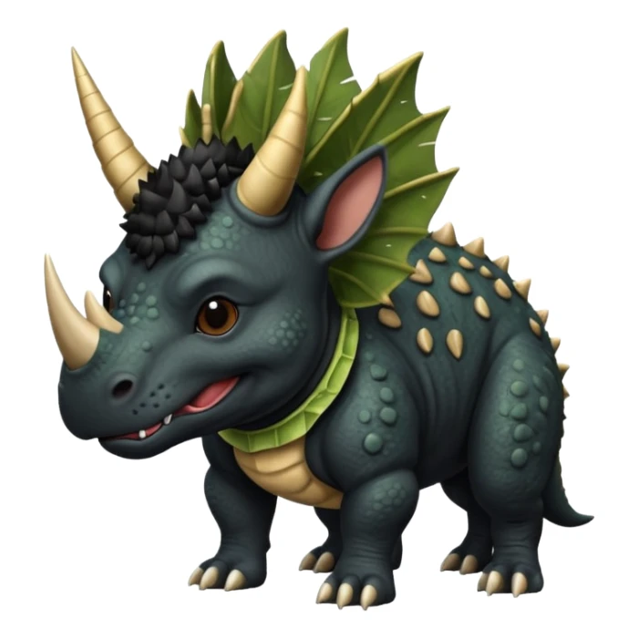 Black pitbull dressed as a triceratops black sticker