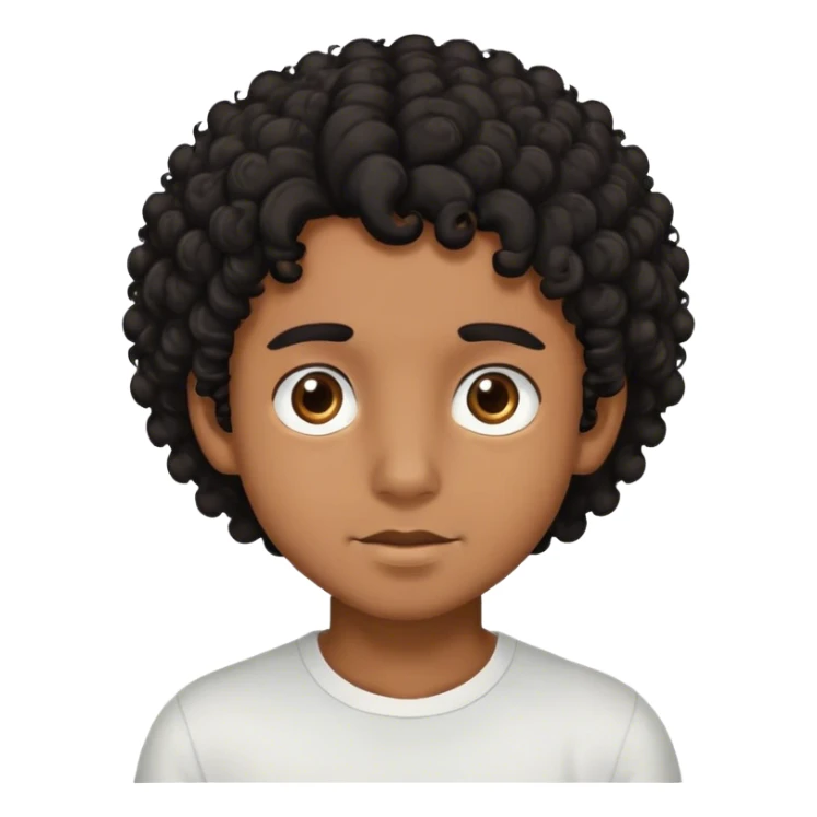 Brown-skinned boy with black curly hair and with brown eyes sticker