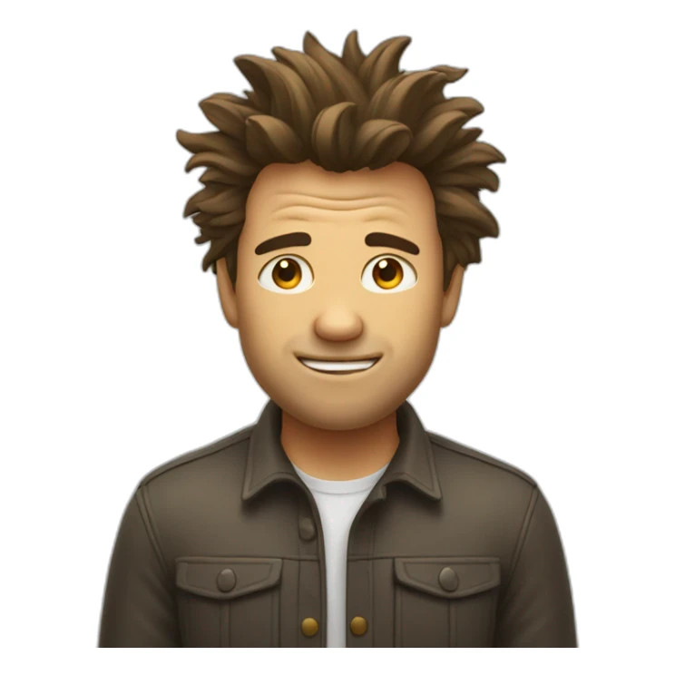 man with wild hair, half happy and drunk sticker