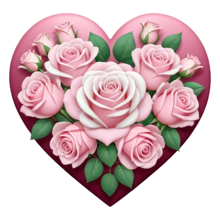pastel roses in a heart bouquet sticker