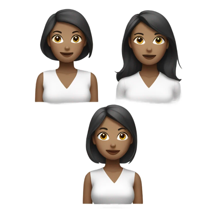 Black white asian ladies sticker