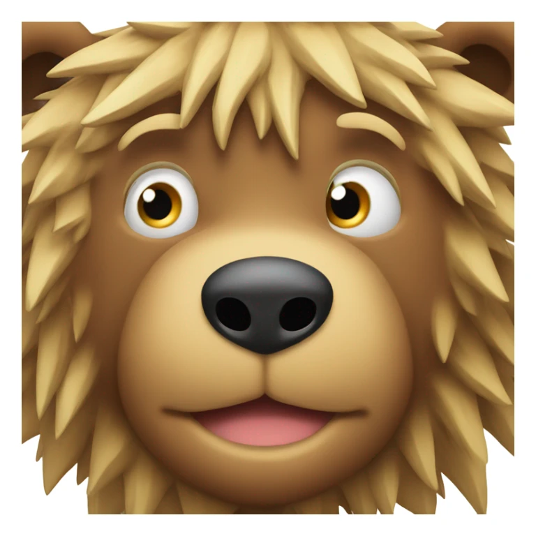 Brown bear with spiky blond hair sticker