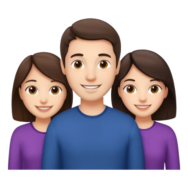 In love One guy 2 girls brunettes white people sticker