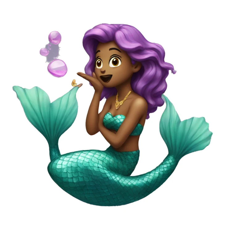 mermaid blowing a kiss sticker