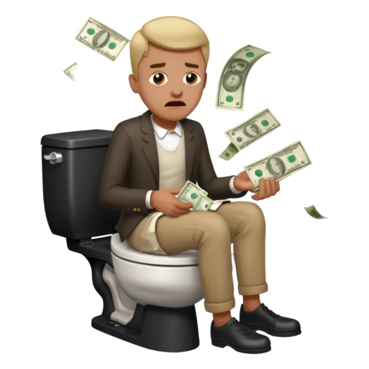 Money man taking a poop sticker