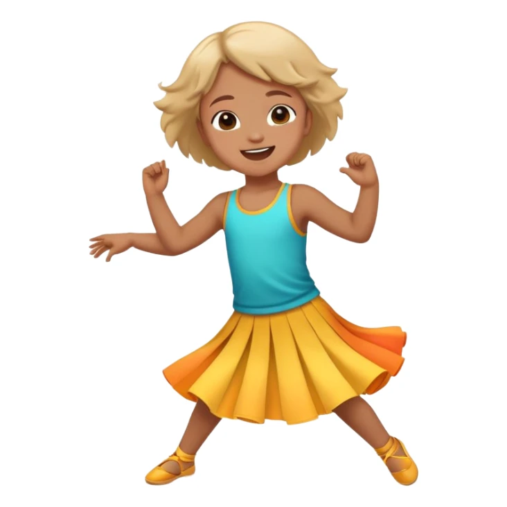 child dancing joyfully, colorful and energetic sticker