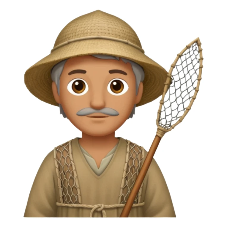 fisher with net in Medieval Villagers sticker