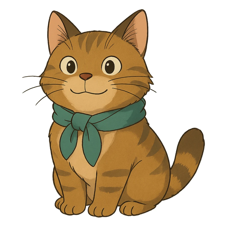 friendly cat with a scarf sticker